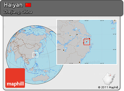 Gray Location Map of Haiyan