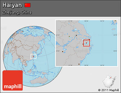 Gray Location Map of Haiyan