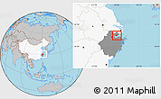 Gray Location Map of Haiyan, highlighted country, highlighted parent region