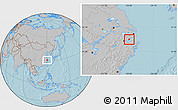 Gray Location Map of Haiyan, hill shading
