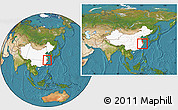 Satellite Location Map of Haiyan, highlighted country, within the entire country