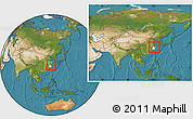 Satellite Location Map of Haiyan, highlighted parent region, within the entire country