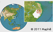 Satellite Location Map of Haiyan, highlighted parent region