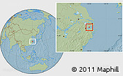 Savanna Style Location Map of Haiyan, hill shading