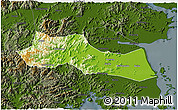 Physical 3D Map of Huangyan, darken