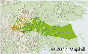 Physical 3D Map of Huangyan, lighten