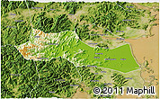 Physical 3D Map of Huangyan, satellite outside