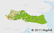 Physical 3D Map of Huangyan, single color outside