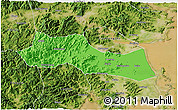 Political 3D Map of Huangyan, satellite outside
