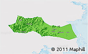 Political 3D Map of Huangyan, single color outside