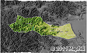 Satellite 3D Map of Huangyan, darken, desaturated