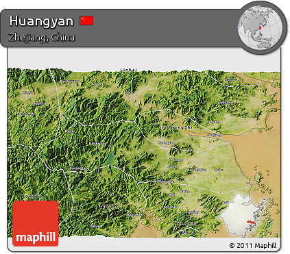 Satellite 3D Map of Huangyan