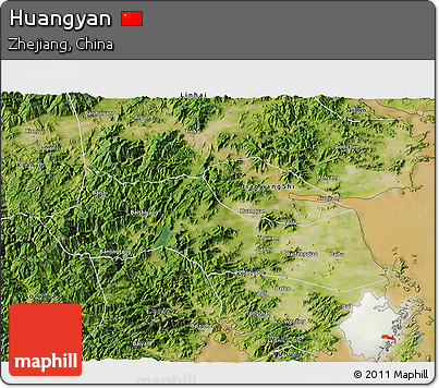 Satellite 3D Map of Huangyan
