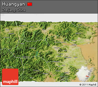 Satellite 3D Map of Huangyan