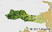 Satellite 3D Map of Huangyan, single color outside
