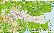 Shaded Relief 3D Map of Huangyan, physical outside