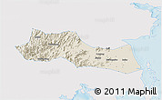 Shaded Relief 3D Map of Huangyan, single color outside