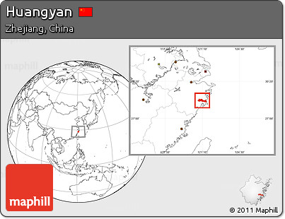 Blank Location Map of Huangyan