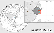 Blank Location Map of Huangyan, highlighted country, highlighted parent region