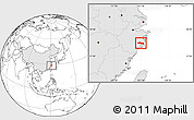 Blank Location Map of Huangyan, highlighted country