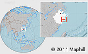 Gray Location Map of Huangyan, highlighted parent region, hill shading
