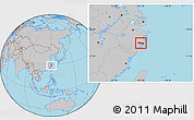 Gray Location Map of Huangyan