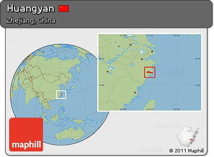 Savanna Style Location Map of Huangyan