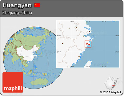 Savanna Style Location Map of Huangyan, highlighted country