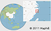 Savanna Style Location Map of Huangyan, highlighted country