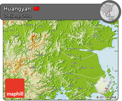 Physical Map of Huangyan