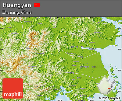 Physical Map of Huangyan