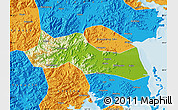 Physical Map of Huangyan, political outside