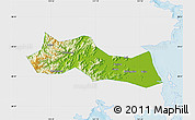 Physical Map of Huangyan, single color outside