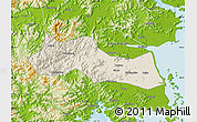 Shaded Relief Map of Huangyan, physical outside