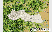 Shaded Relief Map of Huangyan, satellite outside