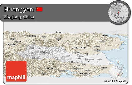 Classic Style Panoramic Map of Huangyan