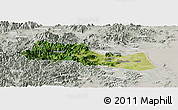 Satellite Panoramic Map of Huangyan, lighten, semi-desaturated