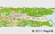 Shaded Relief Panoramic Map of Huangyan, physical outside