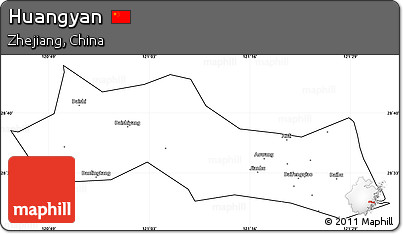 Blank Simple Map of Huangyan, cropped outside