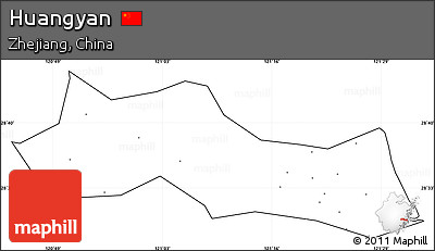 Blank Simple Map of Huangyan, cropped outside, no labels