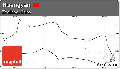 Blank Simple Map of Huangyan, cropped outside, no labels