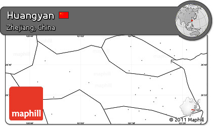 Blank Simple Map of Huangyan, no labels