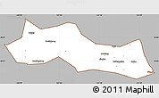 Gray Simple Map of Huangyan, cropped outside
