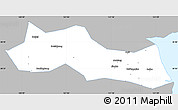 Gray Simple Map of Huangyan, single color outside