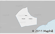 Gray 3D Map of Jiaxing, single color outside