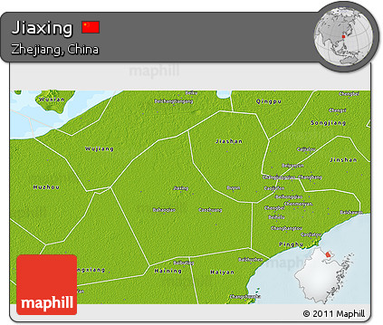 Physical 3D Map of Jiaxing