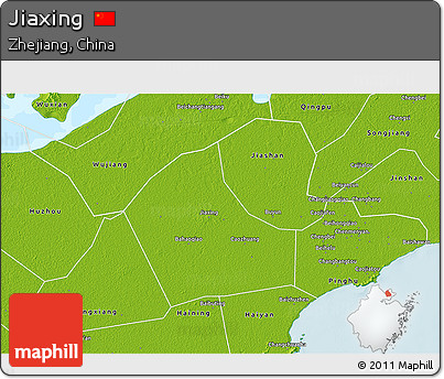Physical 3D Map of Jiaxing