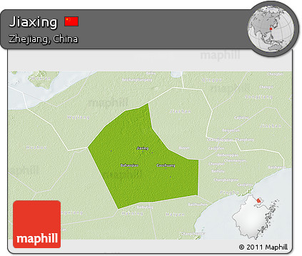 Physical 3D Map of Jiaxing, lighten