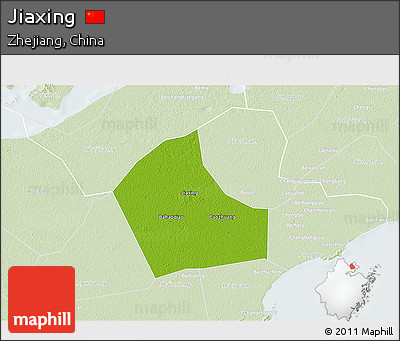Physical 3D Map of Jiaxing, lighten