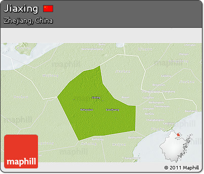 Physical 3D Map of Jiaxing, lighten